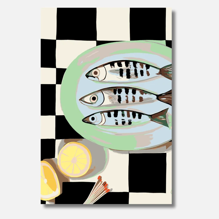 Fischtrio als Malen-nach-Zahlen-Motiv