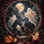Malen nach Zahlen Geister zwischen den Sternen – Halloween-Motiv