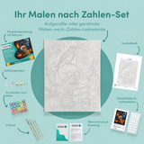 Inhalt des Malen-nach-Zahlen-Sets Geschichten am Totenschädel