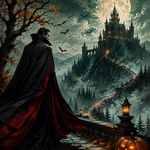 Malen nach Zahlen Graf der roten Nacht – Halloween-Motiv