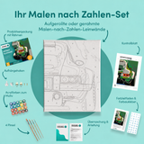 Inhalt des Malen-nach-Zahlen-Sets Grüner Klassiker