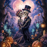 Malen nach Zahlen Liebe bis auf die Knochen – Halloween-Motiv