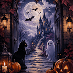 Malen nach Zahlen Mondfest der Schatten – Halloween-Motiv