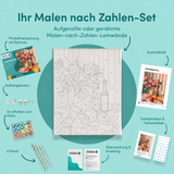 Inhalt des Malen-nach-Zahlen-Sets Orangenblüten