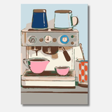 Rosa Espresso als Malen-nach-Zahlen-Motiv