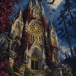 Malen nach Zahlen Schatten der gotischen Kirche – Halloween-Motiv
