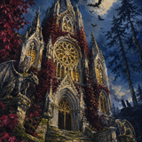 Malen nach Zahlen Schatten der gotischen Kirche – Halloween-Motiv