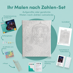 Inhalt des Malen-nach-Zahlen-Sets Séance bei Kerzenlicht