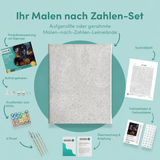 Inhalt des Malen-nach-Zahlen-Sets Spuk in der Mitternachtsküche
