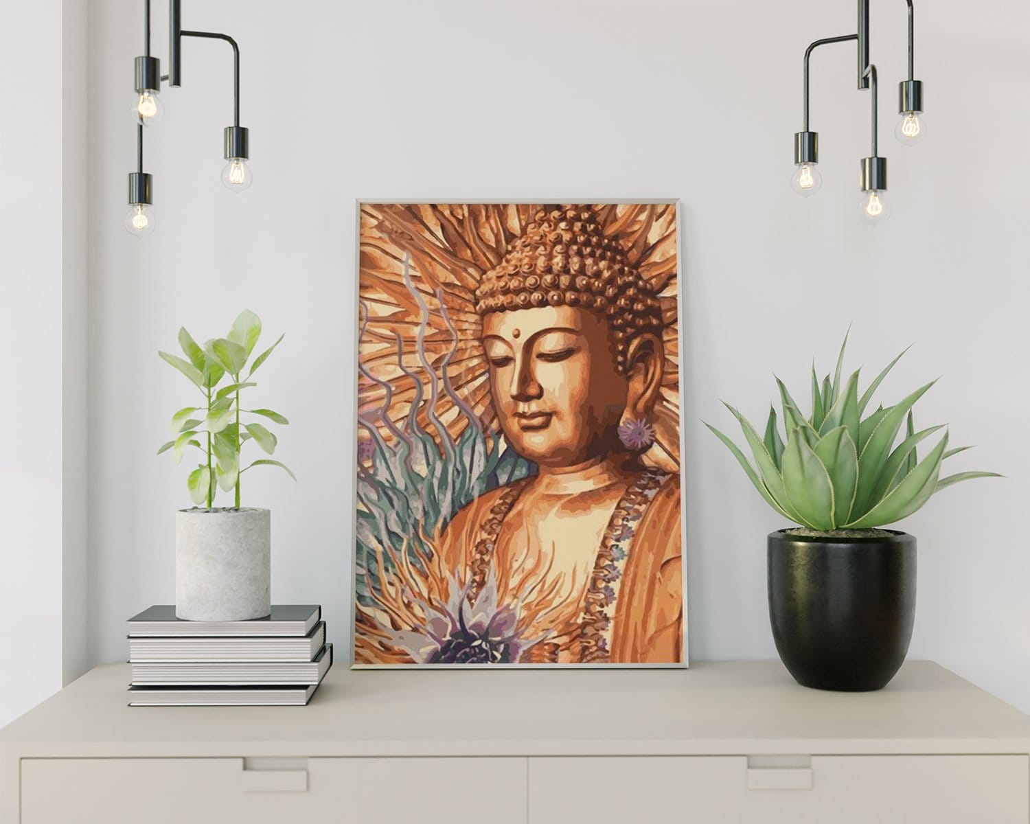 Malen nach Zahlen Buddha Braun