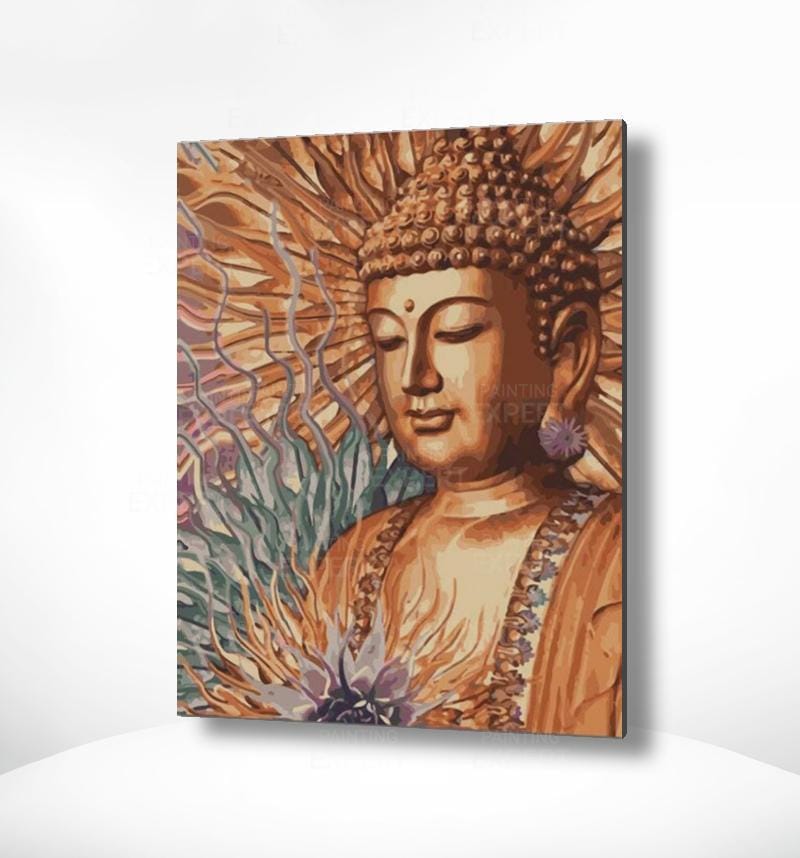 Malen nach Zahlen Buddha Braun