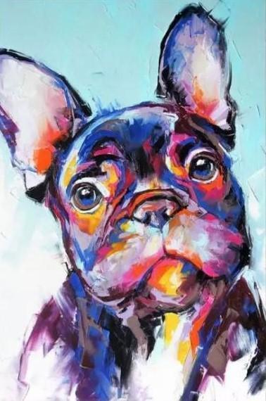 Malen nach Zahlen Bunte Bulldogge