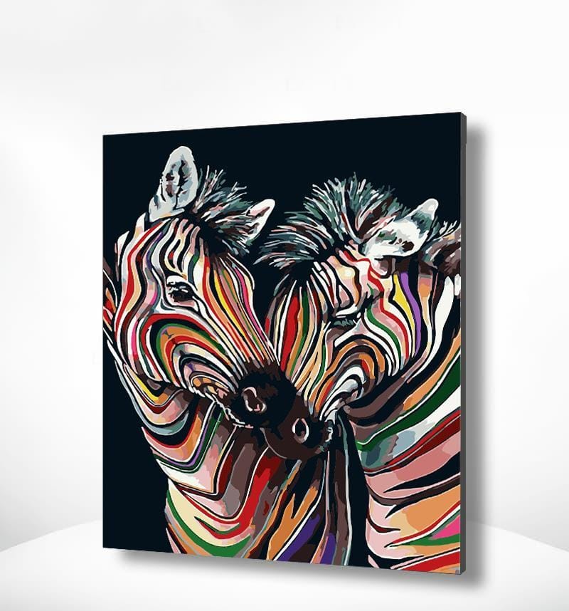 Malen nach Zahlen Bunte Zebras