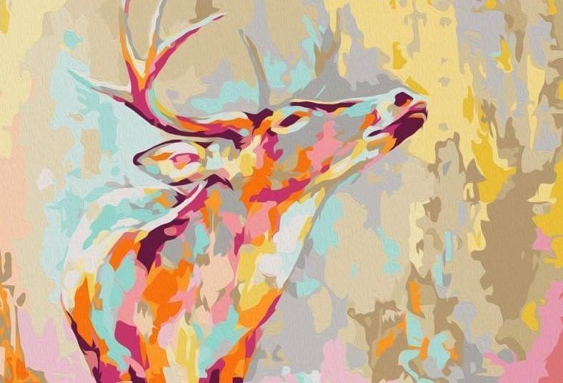 Malen nach Zahlen Hirsch mit heiteren Farben