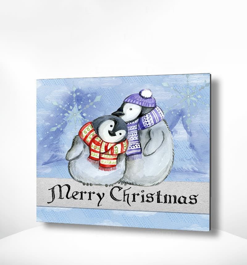 Malen nach Zahlen Pinguine Weihnachten