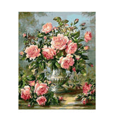 Malen nach Zahlen Rosa Blumen in einer Vase