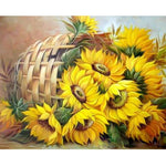 Malen nach Zahlen Sonnenblumen im Korb