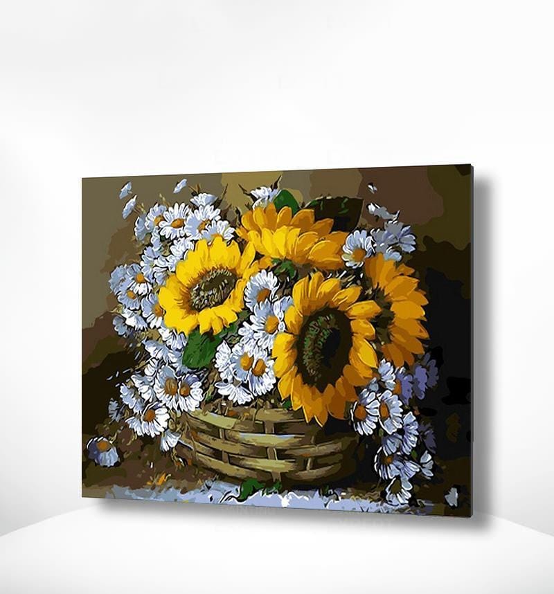 Malen nach Zahlen Sonnenblumen und Kamille