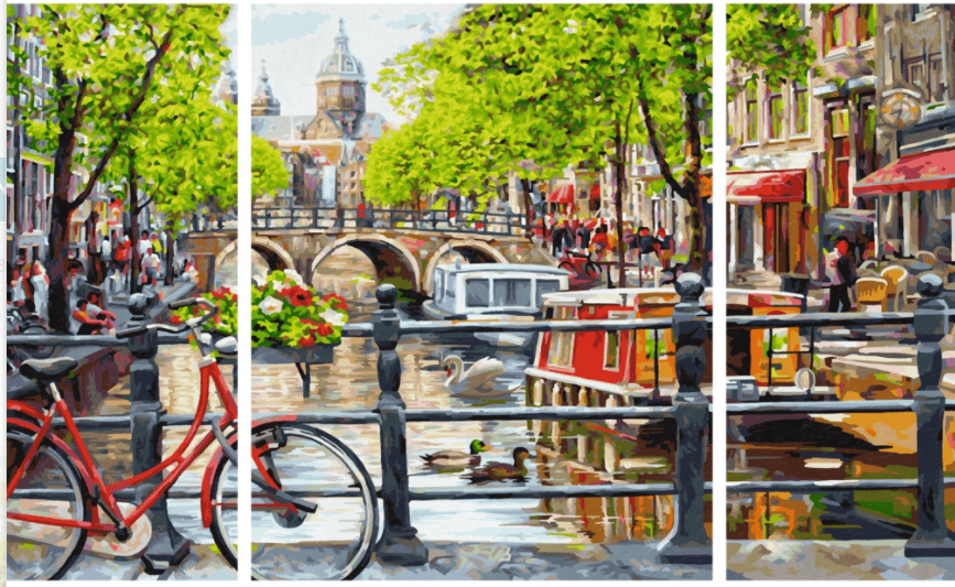 Malen nach Zahlen Triptychon Amsterdam