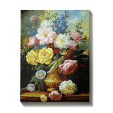 Malen nach Zahlen Vase mit bunten Blumen