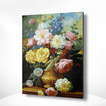 Malen nach Zahlen Vase mit bunten Blumen